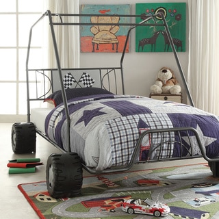 Gunmetal Go Kart Children's Twin Bed