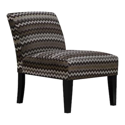 Avington Armless Slipper Accent Chair Chevron Chocolate