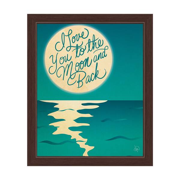 Shop I Love You To The Moon And Back Moon Over Water Graphic Wall Art With Espresso Frame Overstock 12034049