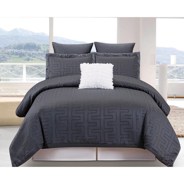 Schillman Grey 6-Piece Oversized Overfilled Comforter Set