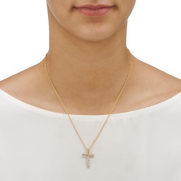 X10 18k Rose Gold Cross Frosted Stainless Steel Necklace Minimalist