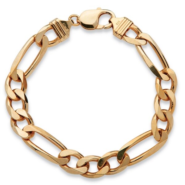 Men's Figaro-Link Bracelet in 14k Yellow Gold over Sterling Silver 