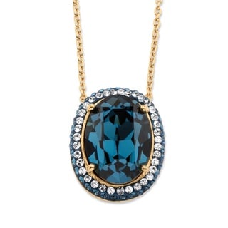Top Product Reviews For 18k Gold Overlay Oval Cut Blue Crystal Halo 18k Gold Overlay Oval Cut Blue Crystal Halo Pendant Necklace