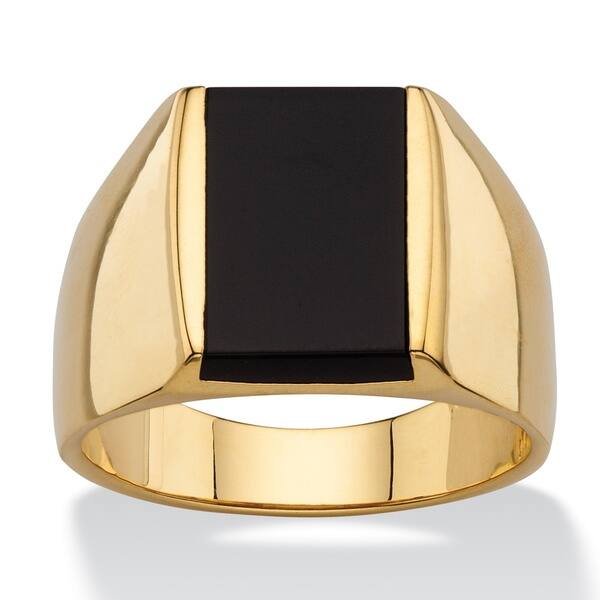 14k Gold Overlay Men S Emerald Cut Genuine Black Onyx Classic Ring On Sale Overstock 14k Gold Overlay Men S Emerald Cut Genuine Black Onyx Classic Ring On Sale Overstock