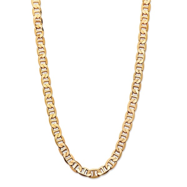 Shop Men&#39;s Yellow Gold Ion-Plated Mariner Chain Necklace (7mm), 22&quot; - On Sale - Free Shipping On ...