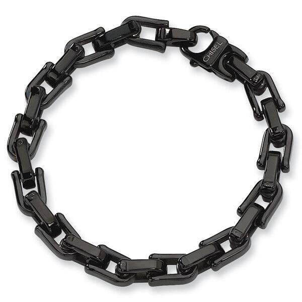 slide 1 of 2, Chisel Stainless Steel Black IP-plated Bracelet