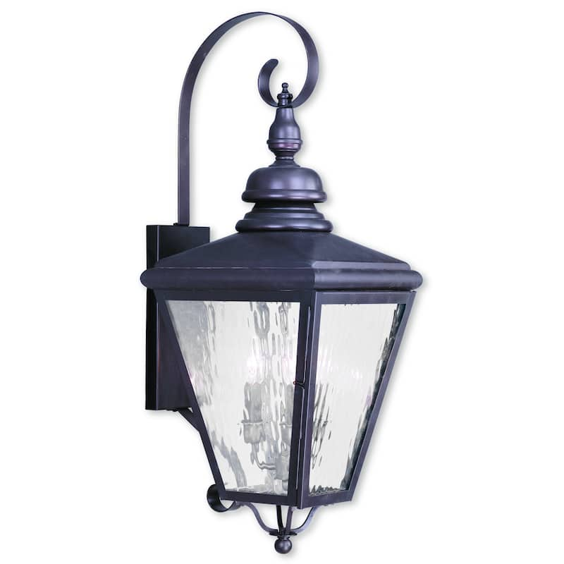 Livex Lighting Cambridge Bronze 3-light Outdoor Wall Lantern - Bed Bath ...