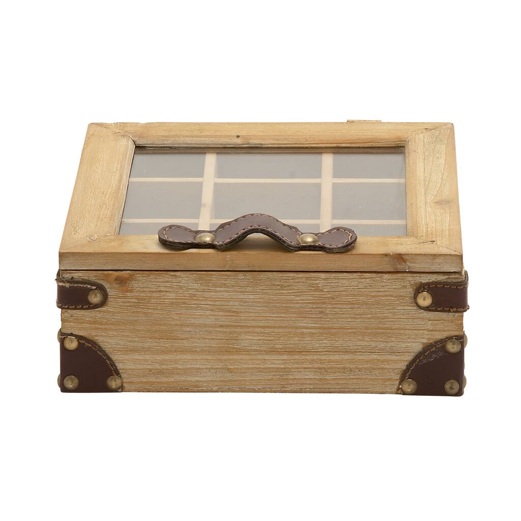 Tan Wood and Glass Box