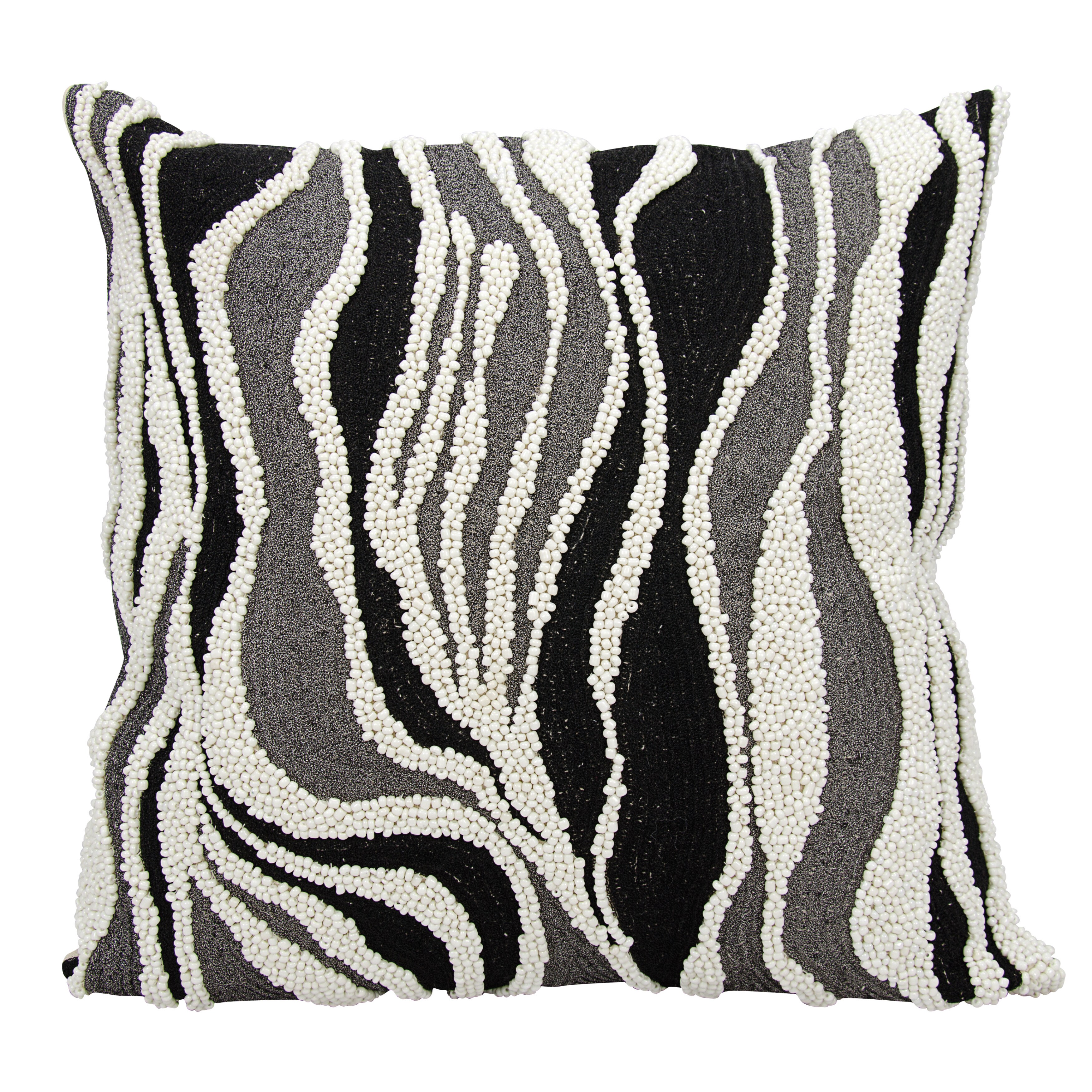 Shop Mina Victory Luminescence Beaded Zebra Black Silver Throw