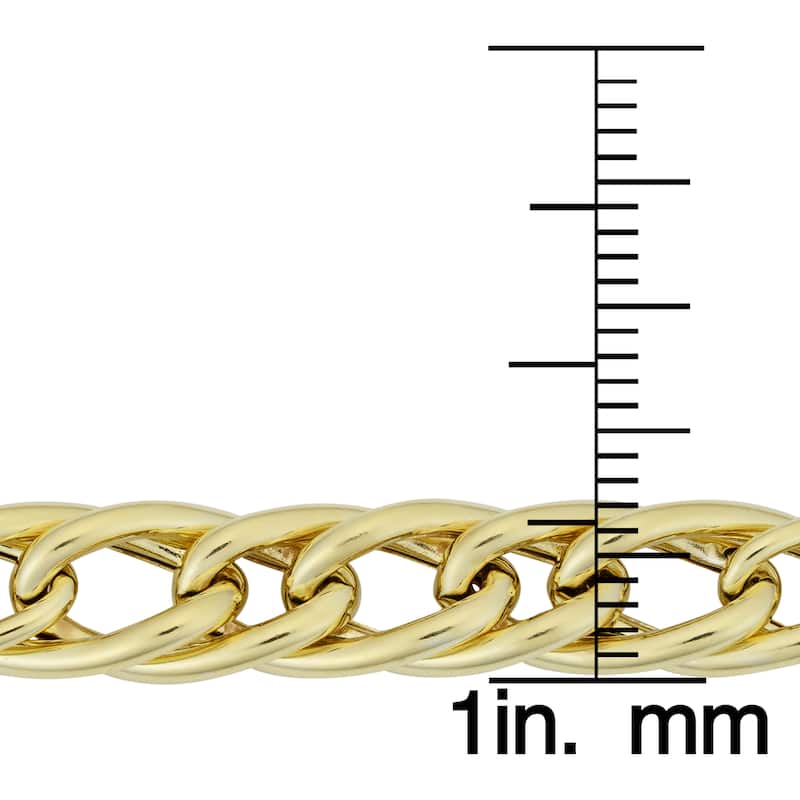Fremada Italian 14k Yellow Gold High Polish Graduate Double Link Necklace (18 inches)