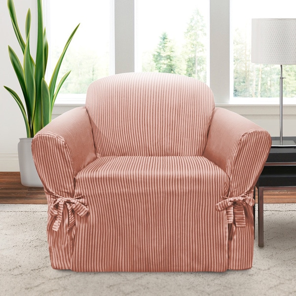 Coverworks Muskoka Striped 1 Piece Relaxed Fit Chair Slipcover