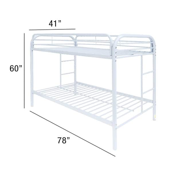 Thomas White Metal Twin/Twin Bunk Bed - Overstock - 12036883
