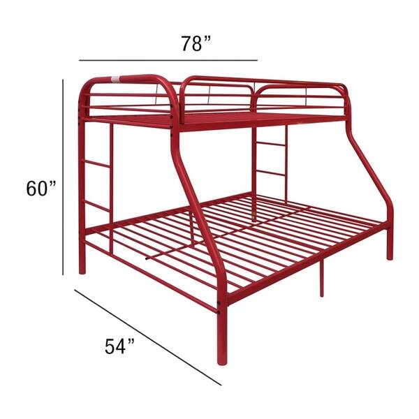 Tritan Red Twin/Full Bunk Bed