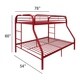 preview thumbnail 2 of 3, Tritan Red Twin/Full Bunk Bed