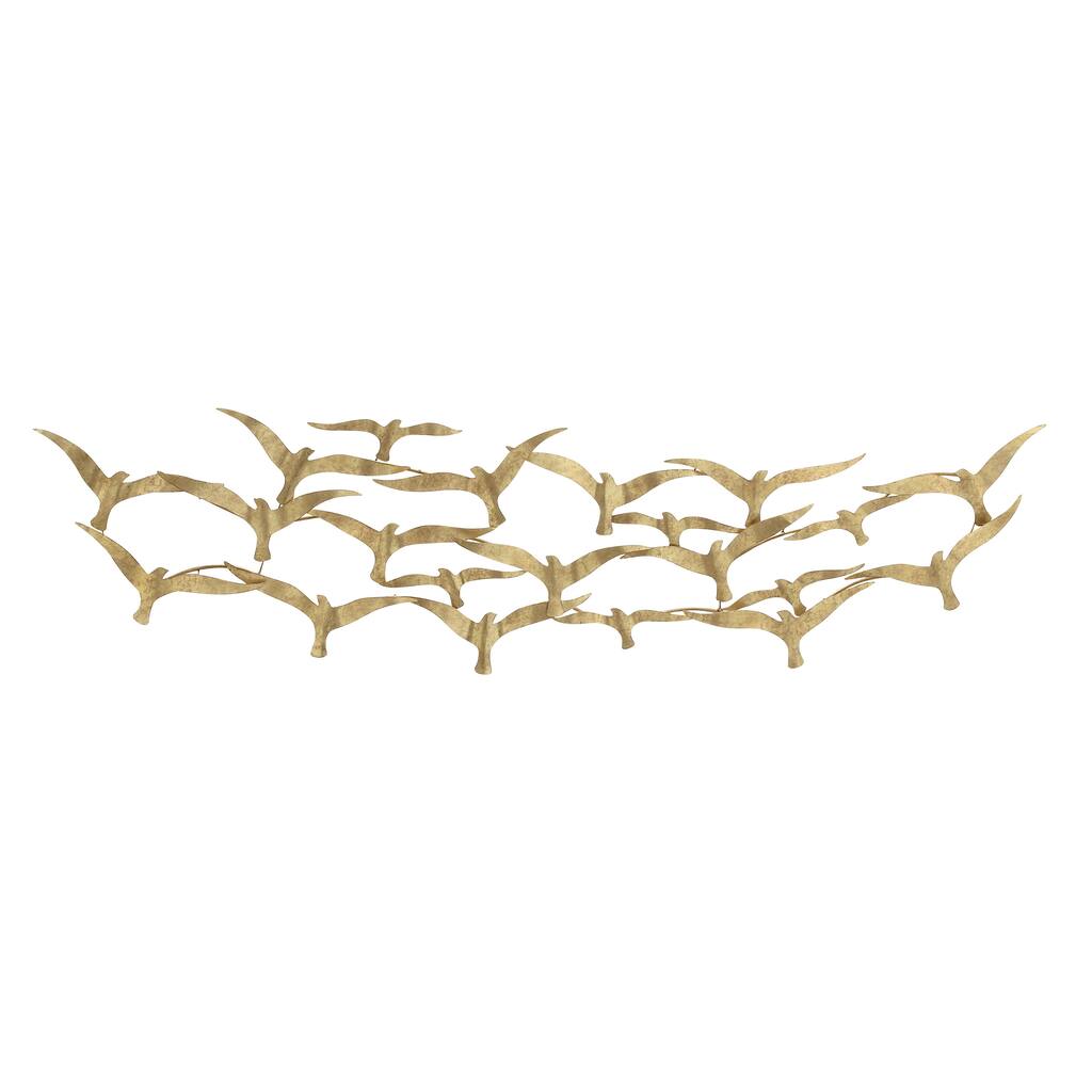 Classy and Sparkling Gold Metal Flocking Birds Decorative