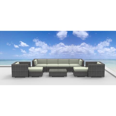 Urban Furnishing Fiji 9-piece Modern Outdoor Backyard Wicker Rattan Patio Furniture Sectional Sofa Set
