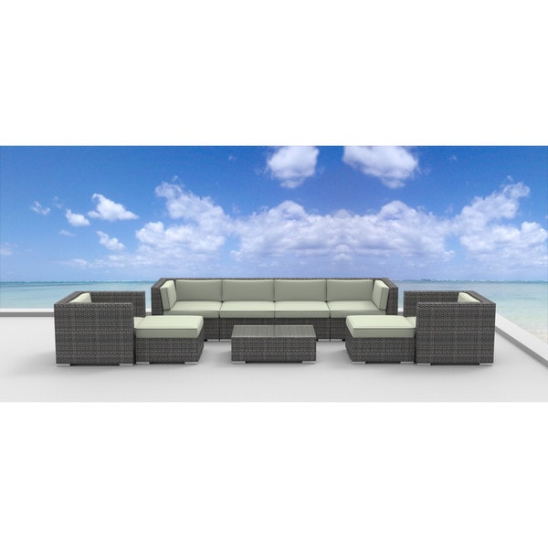 Urban Furnishing Fiji 9 Piece Modern Outdoor Backyard Wicker Rattan Patio Furniture Sectional Sofa Set Urban Furnishing Fiji 9 Piece Modern Outdoor Backyard Wicker Rattan Patio Furniture Sectional Sofa Set