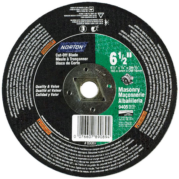 Shop Norton 89089 61/2" X 1/8" Masonry Cut Off Blade Black Free Shipping On Orders Over 45