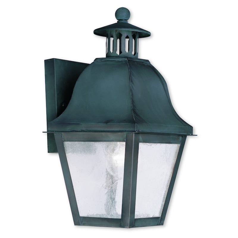 Livex Lighting 1-light Charcoal Outdoor Wall Lantern, 2550-61 - 7" W X 13.5" H X 7.75" EXT