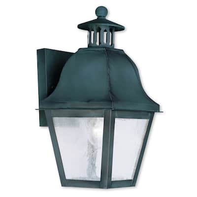 Livex Lighting 1-light Charcoal Outdoor Wall Lantern, 2550-61 - 7" W X 13.5" H X 7.75" EXT