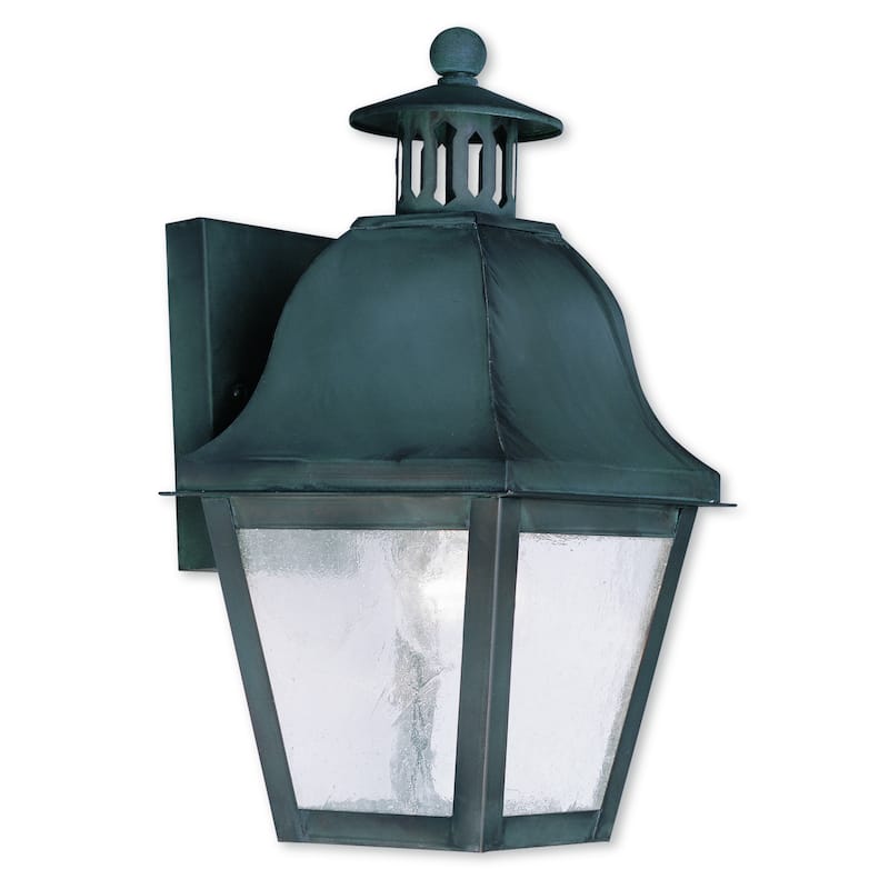 Livex Lighting 1-light Charcoal Outdoor Wall Lantern, 2550-61 - 7" W X 13.5" H X 7.75" EXT