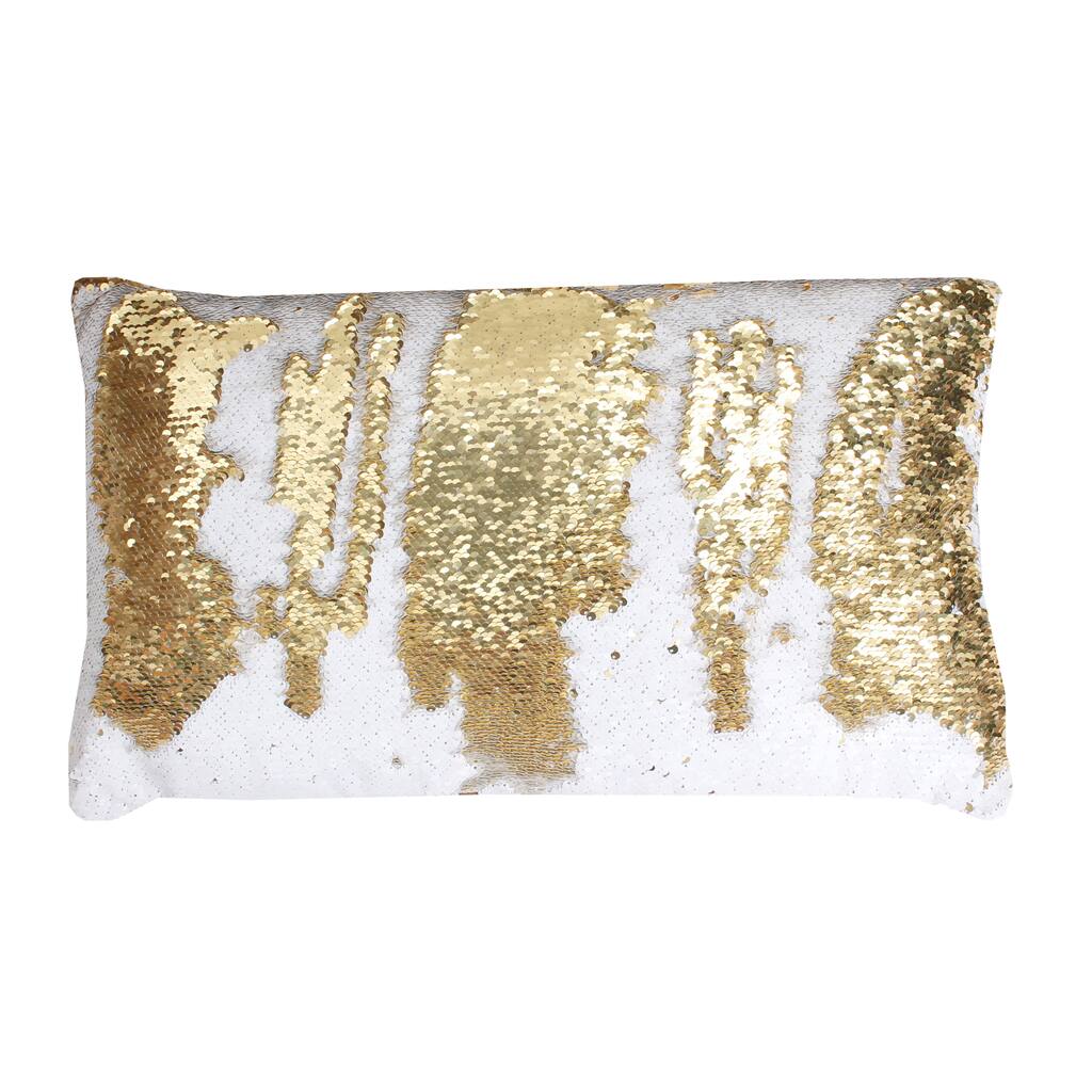 Melody Mermaid Reversible 12x20-inch Oblong Sequin Throw Pillow