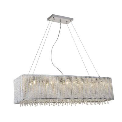 Crystalline Modern 10-light Crystals Chandelier - Chrome