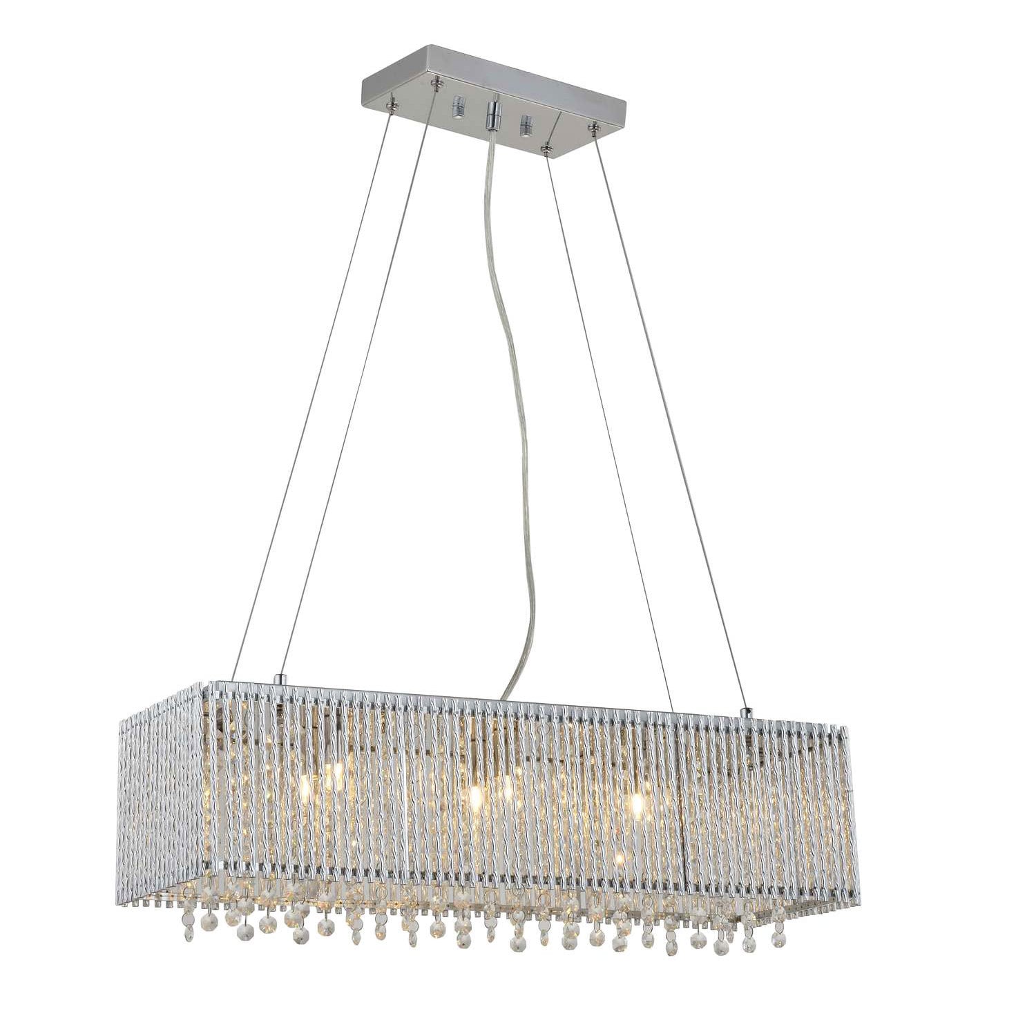 Crystalline Modern 6-light Crystal Chandelier - Chrome (Chrome) - Chandeliers For Bedrooms by Overstock.com