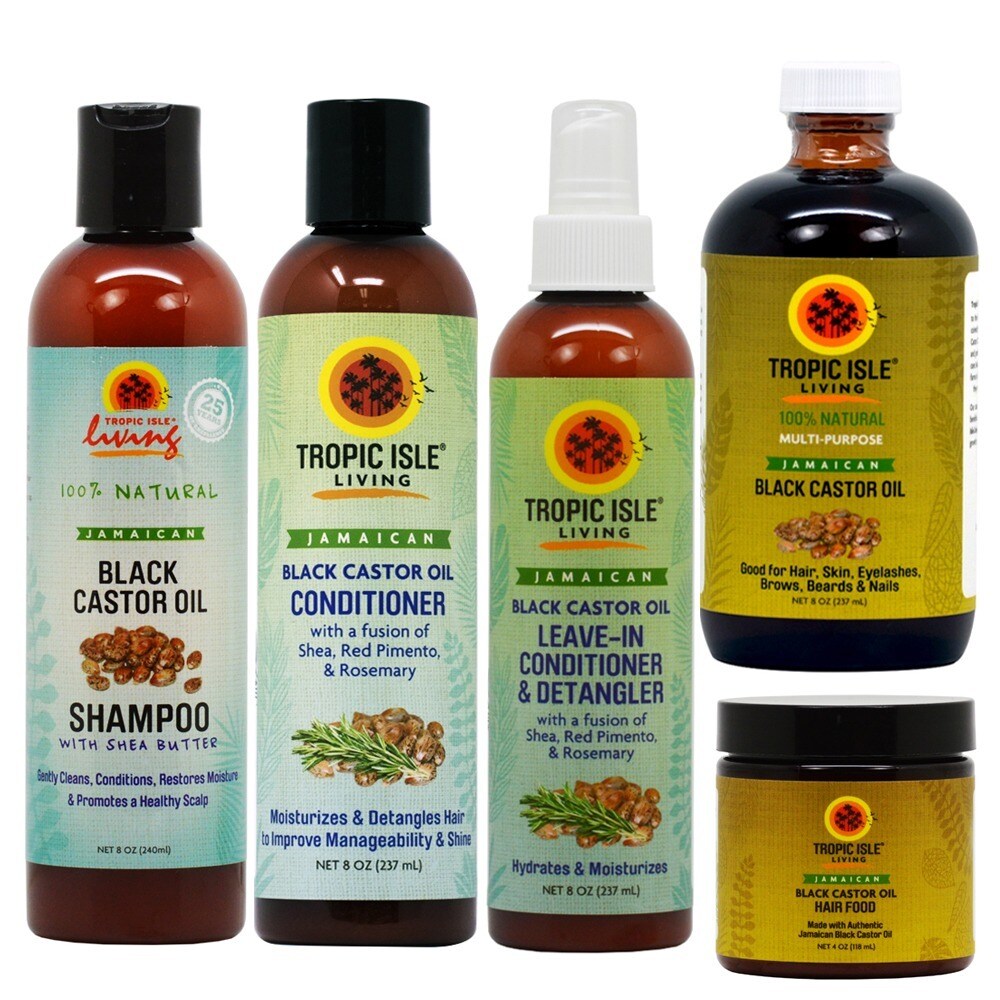 Shop Tropic Isle Jamaican Black Castor Oil Haircare 5 Piece Set Overstock 12038191