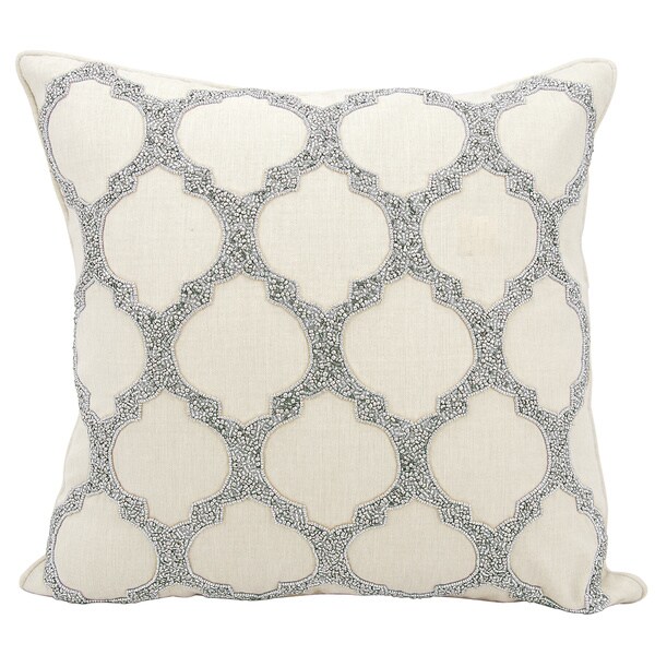 Kathy Ireland Beaded Lattice Silver Throw Pillow By Nourison Kathy Ireland Beaded Lattice Silver Throw Pillow By Nourison 20 Inch X