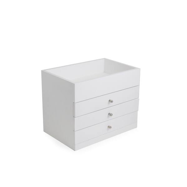 Shop Nadja Open Top White Wood Makeup Vanity Case Free Shipping