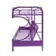preview thumbnail 4 of 4, Eclipse Purple Metal Twin/Full Bunk Bed and Futon