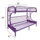 preview thumbnail 2 of 4, Eclipse Purple Metal Twin/Full Bunk Bed and Futon