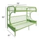 preview thumbnail 2 of 4, Eclipse Lime Green Metal Twin/Full Bunk Bed and Futon