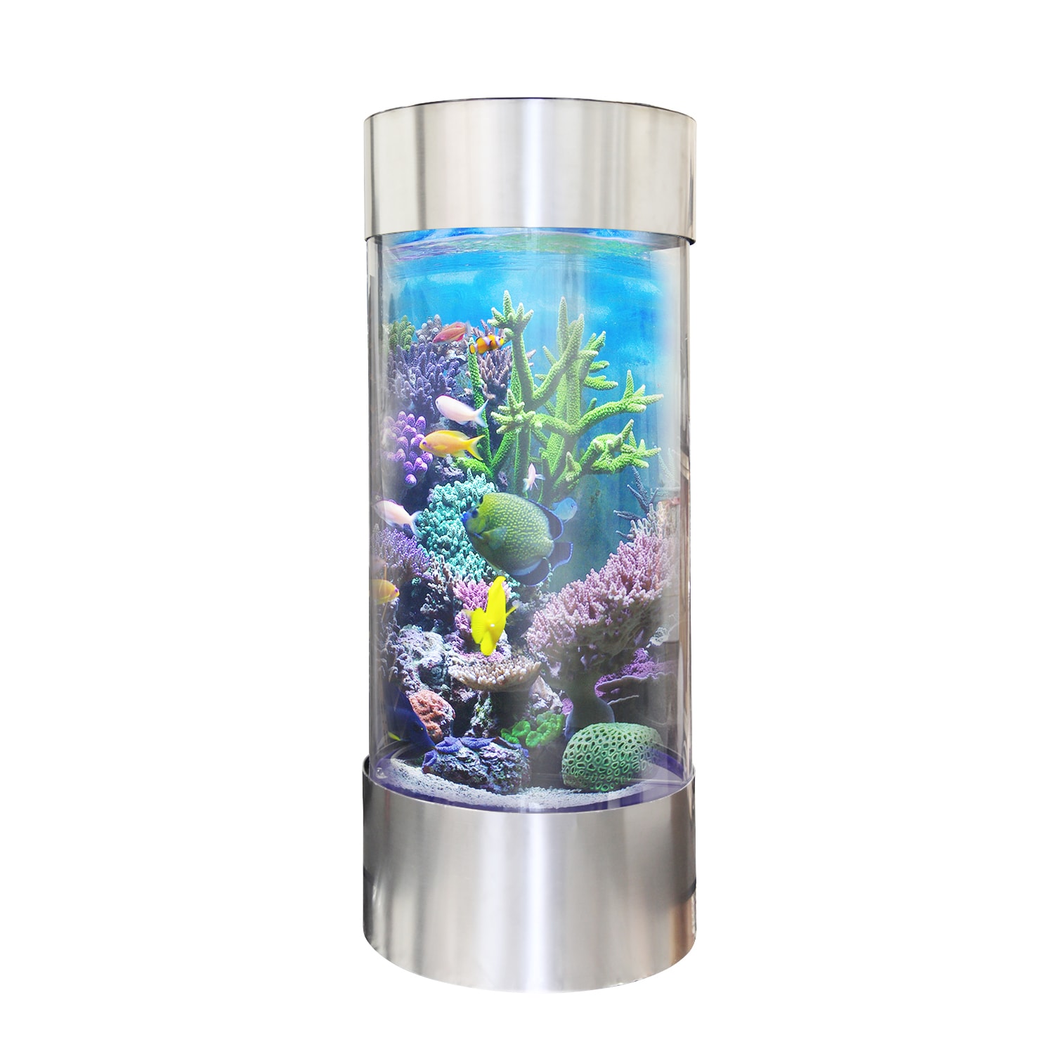 VAPOTEK 360 STAINLESS Steel Trim Acrylicand Plastic Cylinder Fish Tank