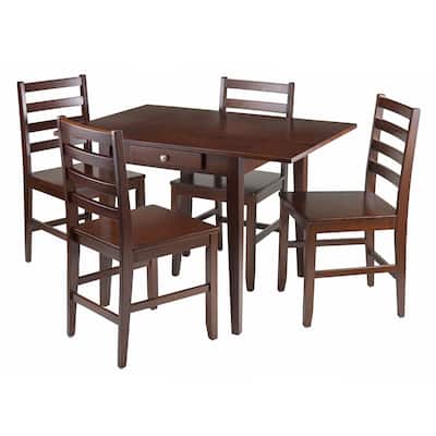 Hamilton 5-Pc Drop Leaf Dining Table with 4 Ladder Back Chairs