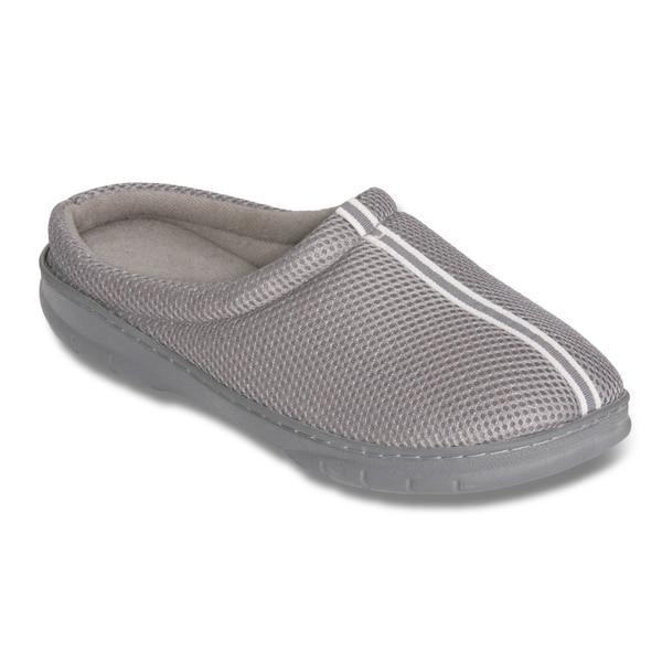 Shop Men's Grey Mesh Memory Foam Slippers Free Shipping On Orders Over 45