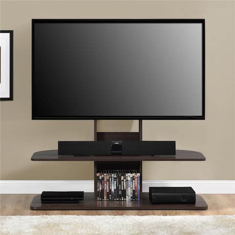 Ameriwood Home Galaxy Dark Walnut 65-inch TV Stand with Mount
