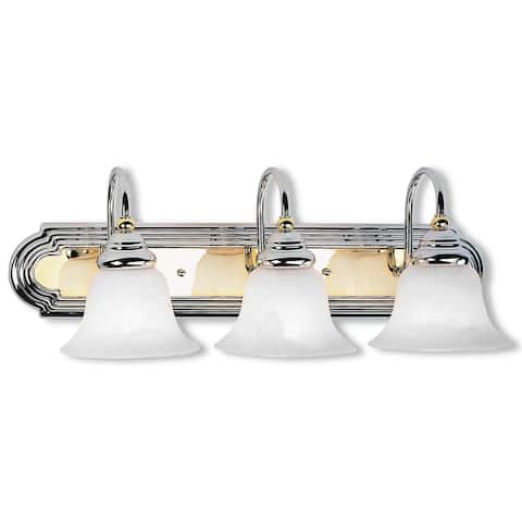 Livex Lighting Belmont Polished Chrome and Polished Brass 3-light Bath Light