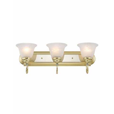 Livex Lighting Belmont Polished Brass and Polished Chrome 3-light Bath Light