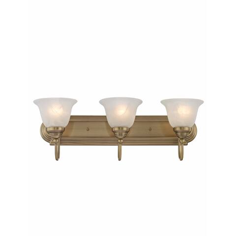 Livex Lighting Belmont Gold Brass 3-light Bathroom Light Fixture
