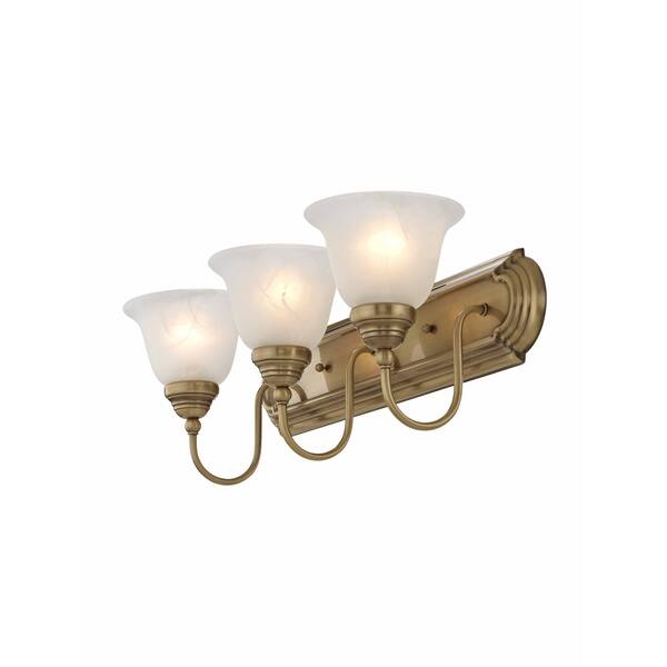 Shop Livex Lighting Belmont Gold Brass 3 Light Bathroom Light