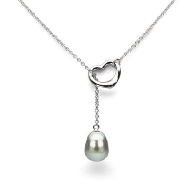 White Pearl Pendant Necklace Real Freshwater Single Pearl Drop Necklace for Women with 925 Sterling Silver 18 Chain 9-10mm