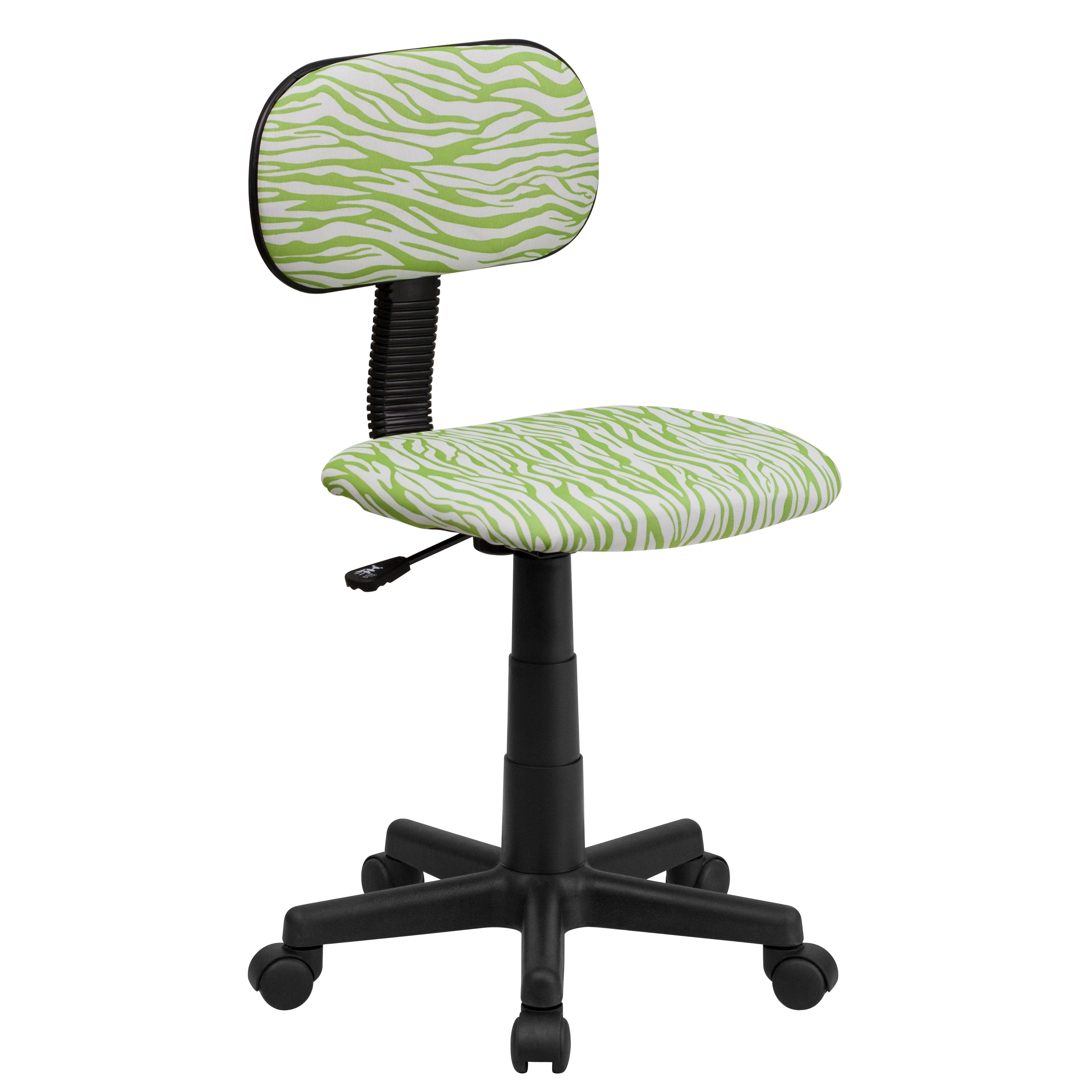 Shop Zebra Print Green Armless Swivel Adjustable Office Chair