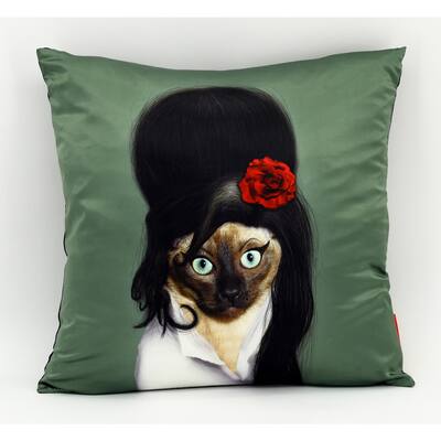 Empire Art Pets Rock Tattoo Throw Pillow 18-inch