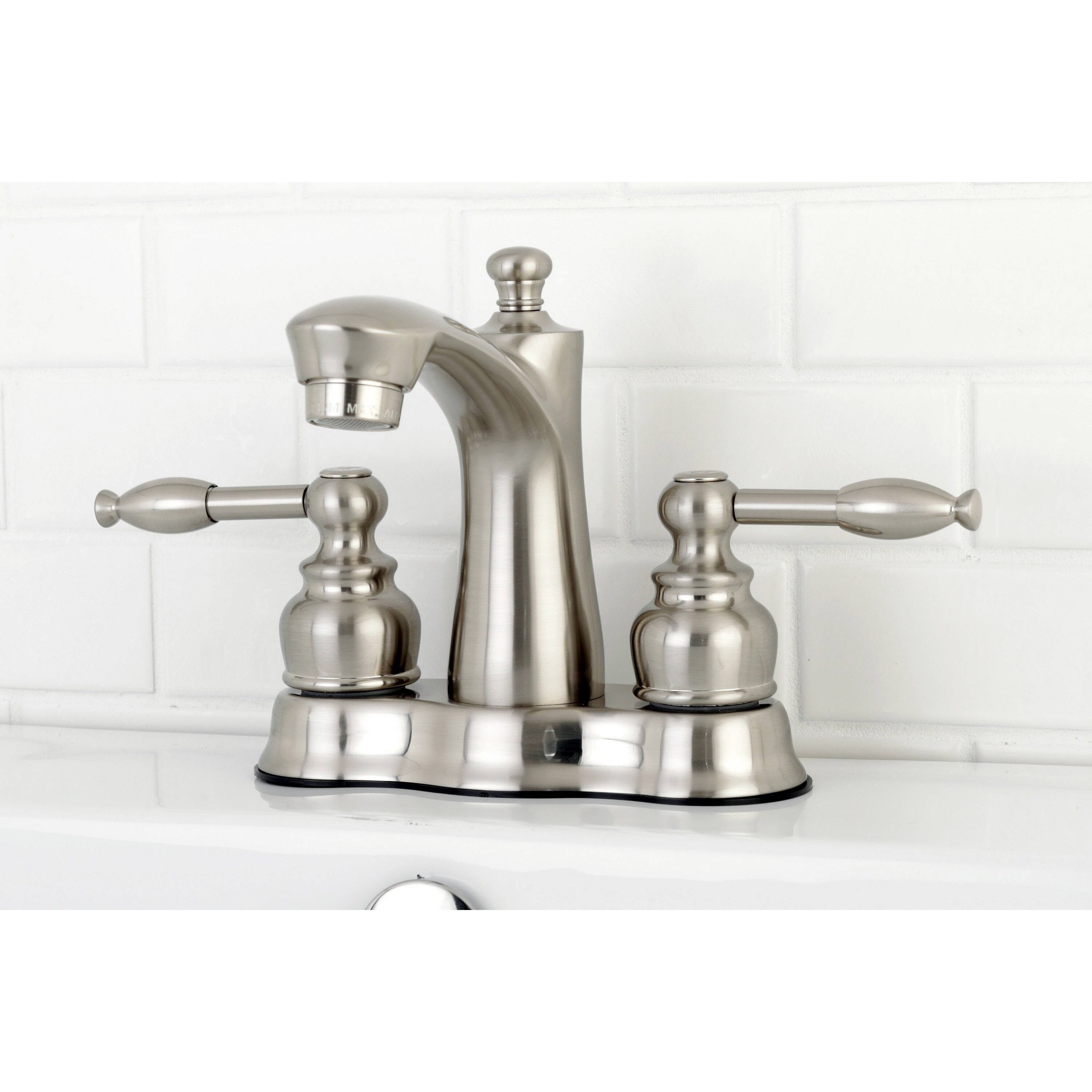 Designer Brushed Nickel 4inch Center Bathroom Faucet Silver eBay