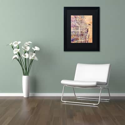 Michael Tompsett 'Chicago City Street Map' Matted Framed Art