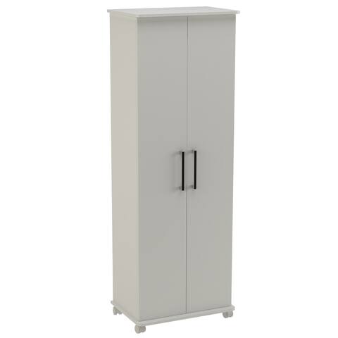 Manhattan Dimensions White Wood Comfort Innovative Catalonia Mobile Shoe Closet 1.0 with 10 Shelves