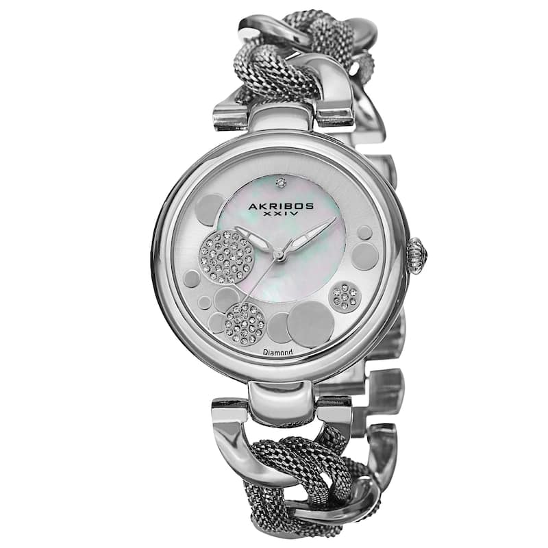Akribos XXIV Women's Quartz Bracelet Watch + Jewelry Box