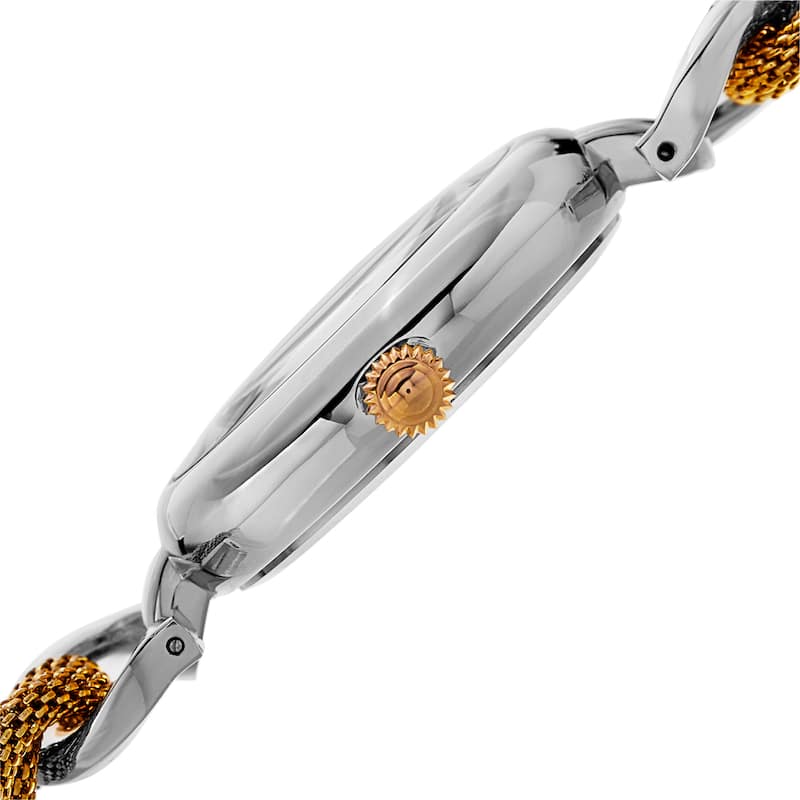 Akribos XXIV Women's Quartz Two-Tone Bracelet Watch + Jewelry Box